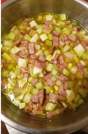 ingredients suspended in gelatin